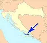 Position of Hvar island in Croatia