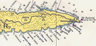 Sućuraj, otok Hvar - zemljevid