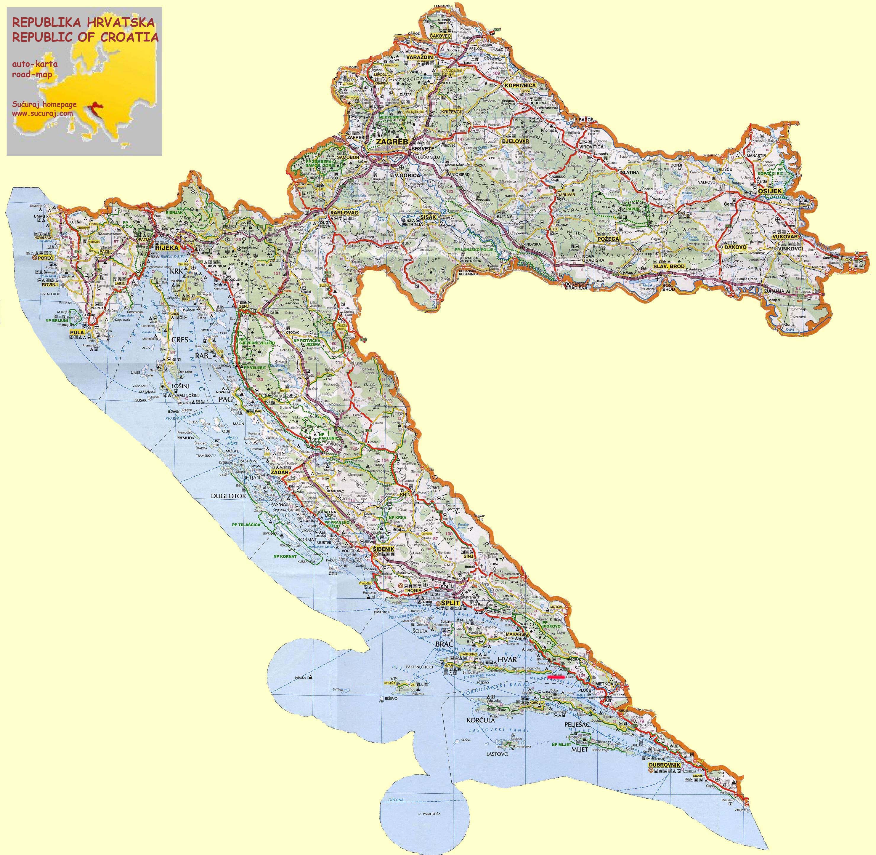 karta hrvatske autoput Croatia in Maps   a Link Atlas karta hrvatske autoput